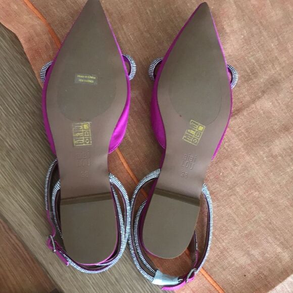 Bibi Lou x Anthropologie Pink Flats with Bow size 8 - Picture 12 of 16
